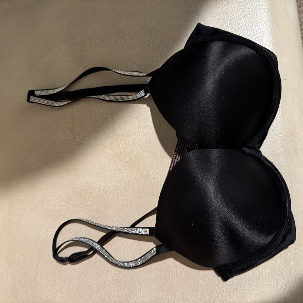 Victoria Secret Bombshell Satin Bra with Silver studded Straps